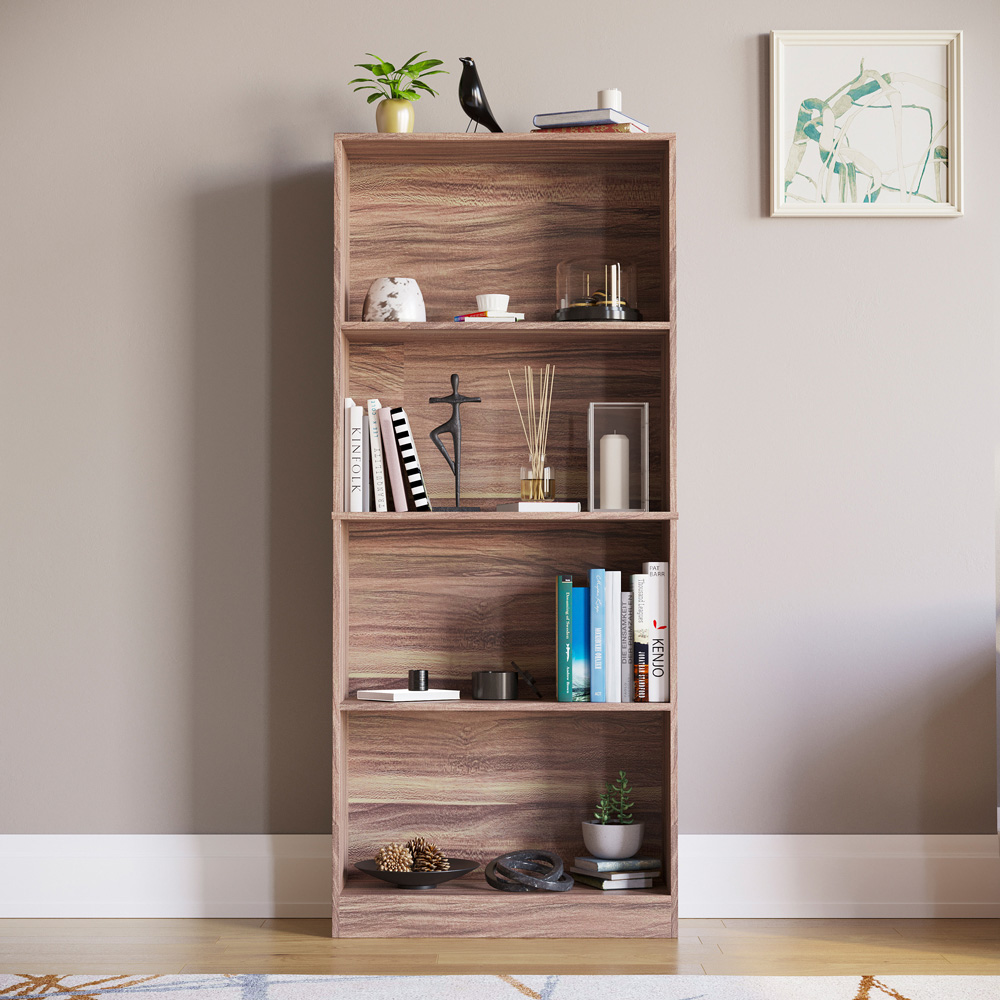 Vida Designs Cambridge 4 Shelf Walnut Large Bookcase Image 4