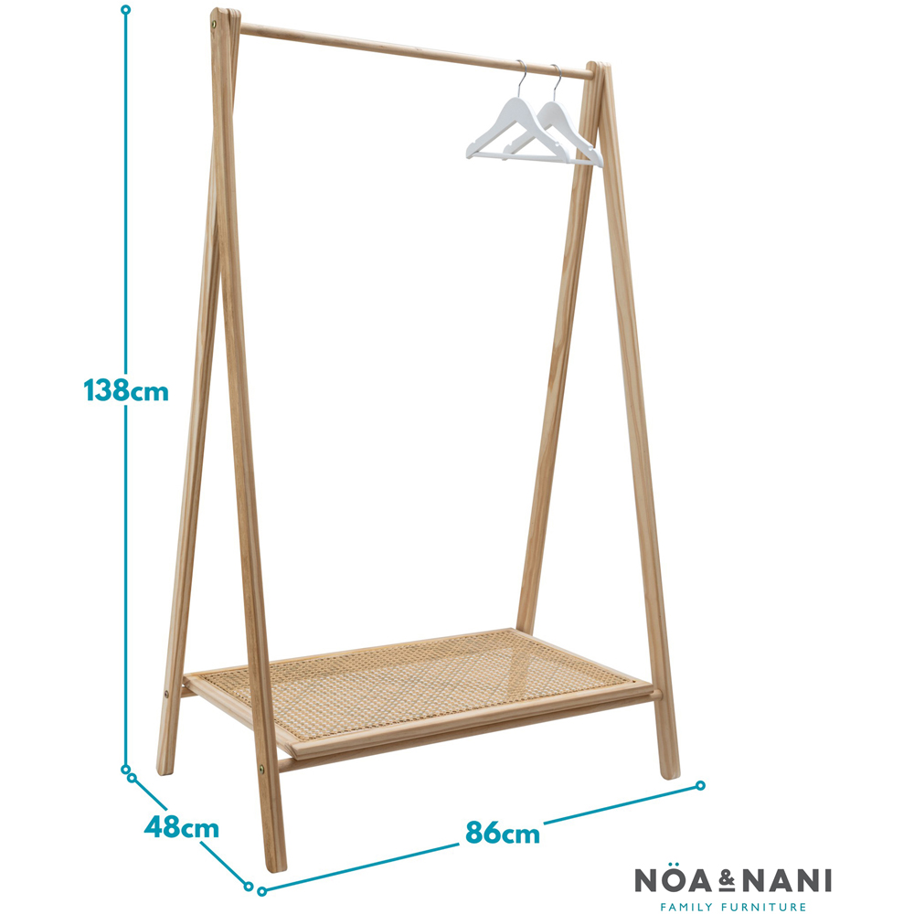 Noa and Nani Nelly Natural Rattan Clothes Rail and Shoe Rack Image 5