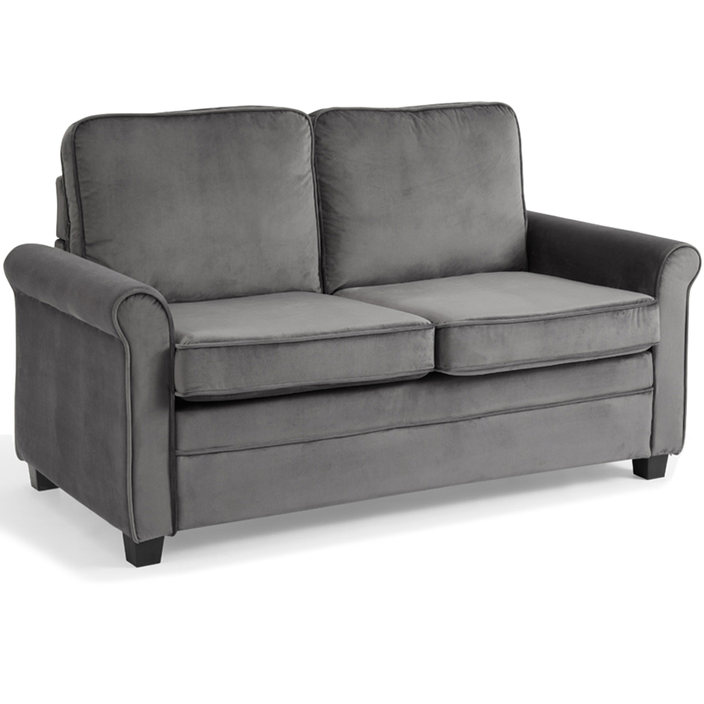 Home Detail Nathan Small Double Sleeper Grey Velvet Pull Out Sofa Bed Image 2
