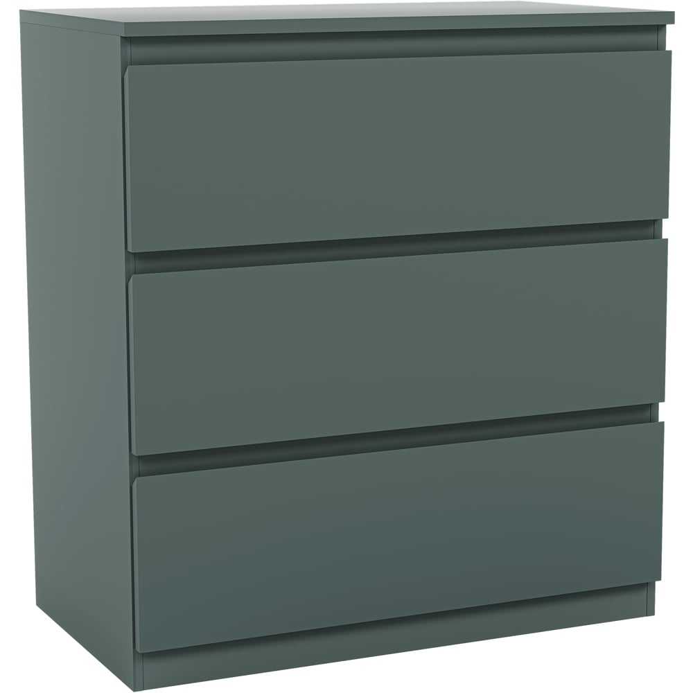 VIDA DESIGNS Denver Jasper Green 3 Drawer Bedside Table Image 2