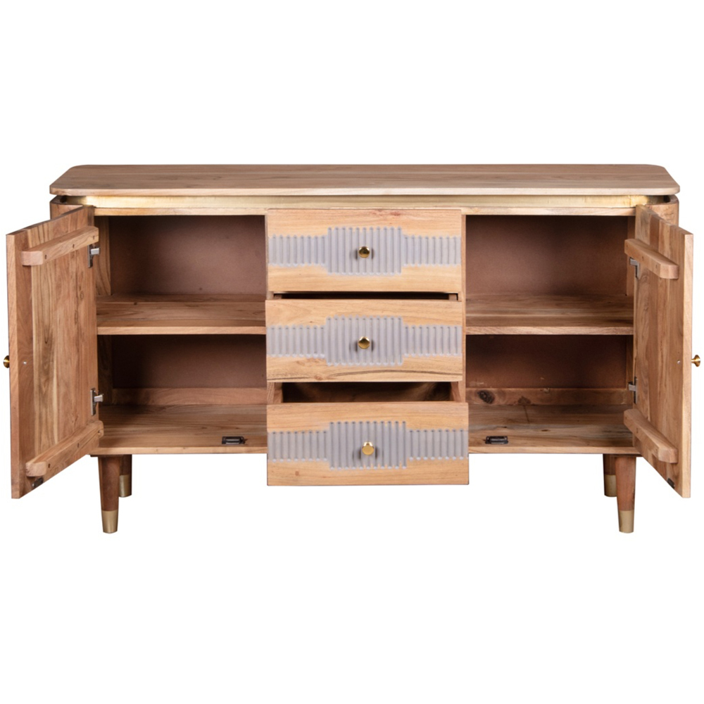 Brooklyn Wilton 2 Door 3 Drawer Acacia Wood Sideboard Image 4