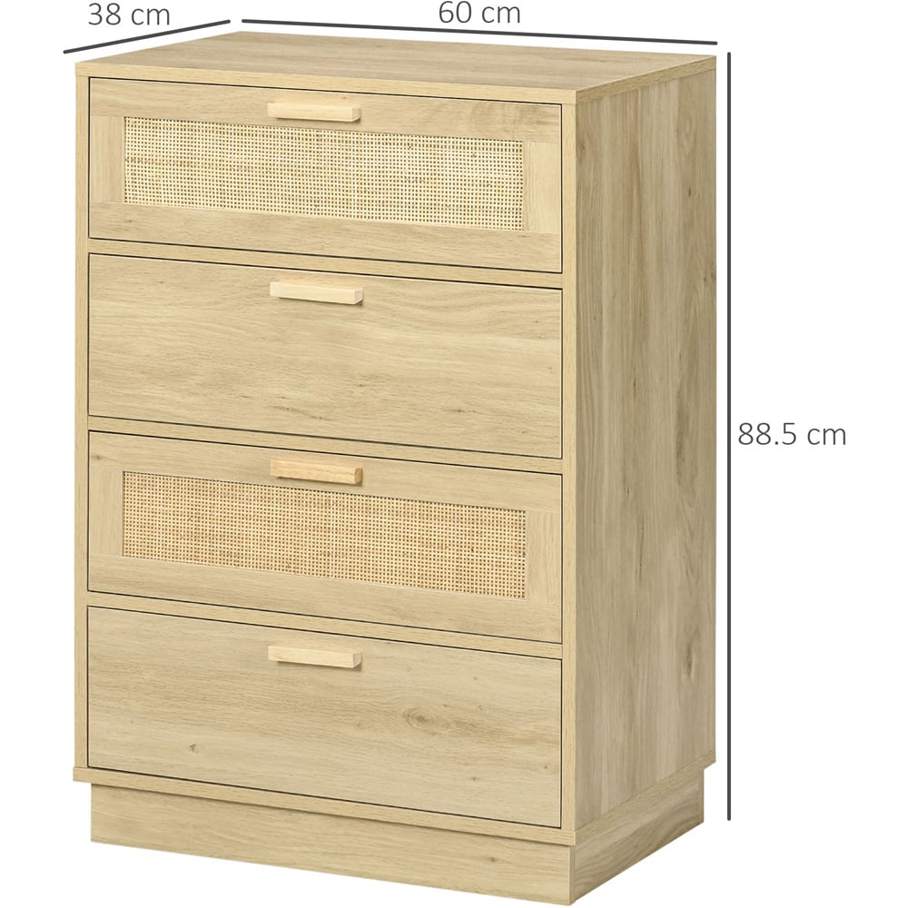 Portland 4 Drawer Natural Boho Chest of Drawers Image 9