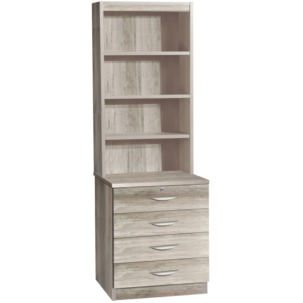 R White Cabinets 4 Drawer 4 Shelf Grey Chest of Drawers Image 2