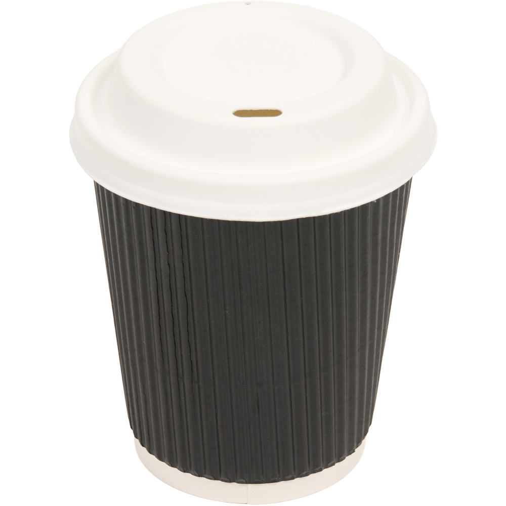 Pack of 8 My Home Paper Cups with Lids Black Image 3