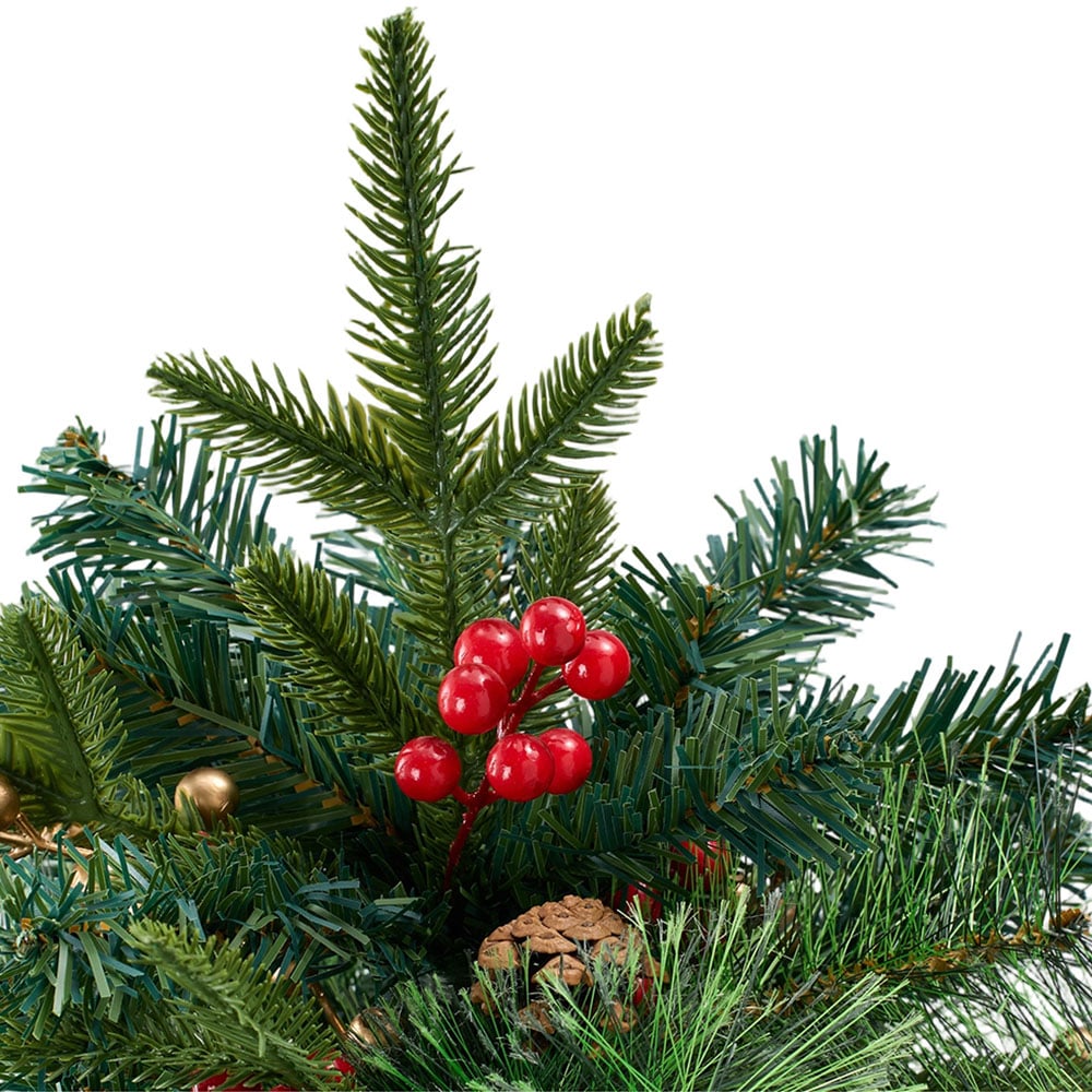 Living and Home Pre-Lit Artificial Christmas Tree Urn Filler with Berries 55cm Image 5