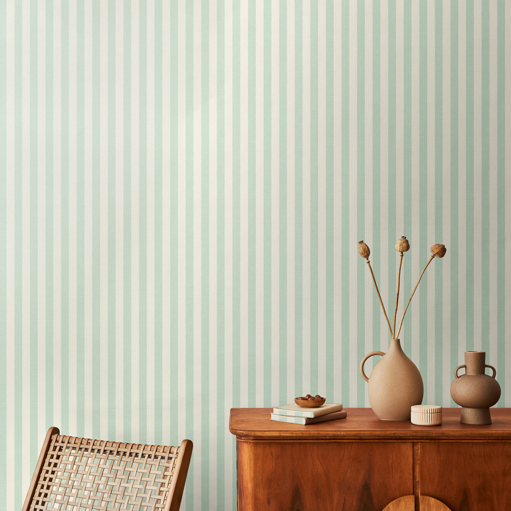 Hoopla Walls Elegance Shadow Stripe Duck Egg Wallpaper Image 2