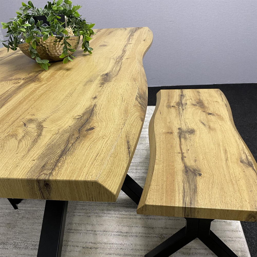 Kosy Koala 4 Seater Velvet Wooden Rectangle Dining Set with Bench Black Image 2