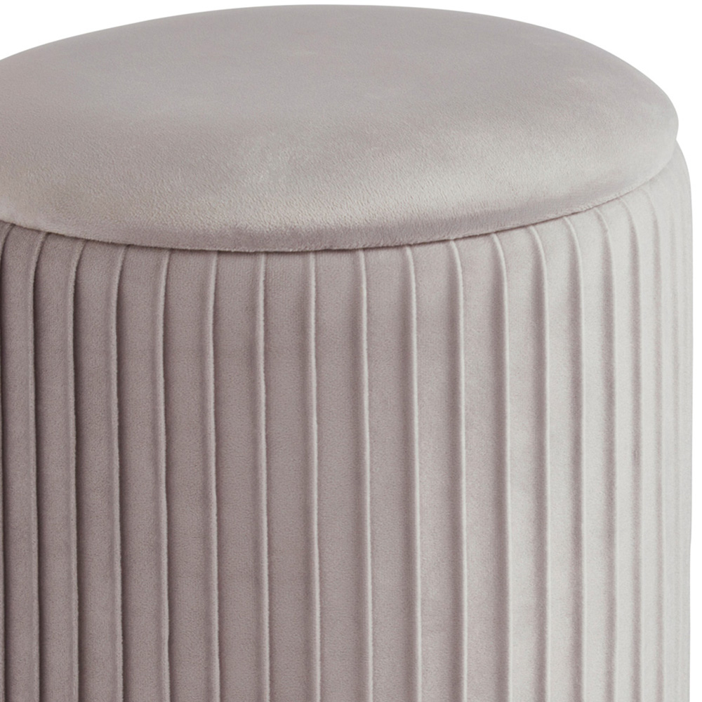 GFW Esme Grey Pleated Storage Stool Image 4