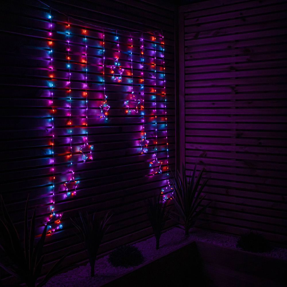 Samuel Alexander FlexiBrights 258 Rainbow LED Star Clear Cable Curtain Light 1.2 x 1.2m Image 8