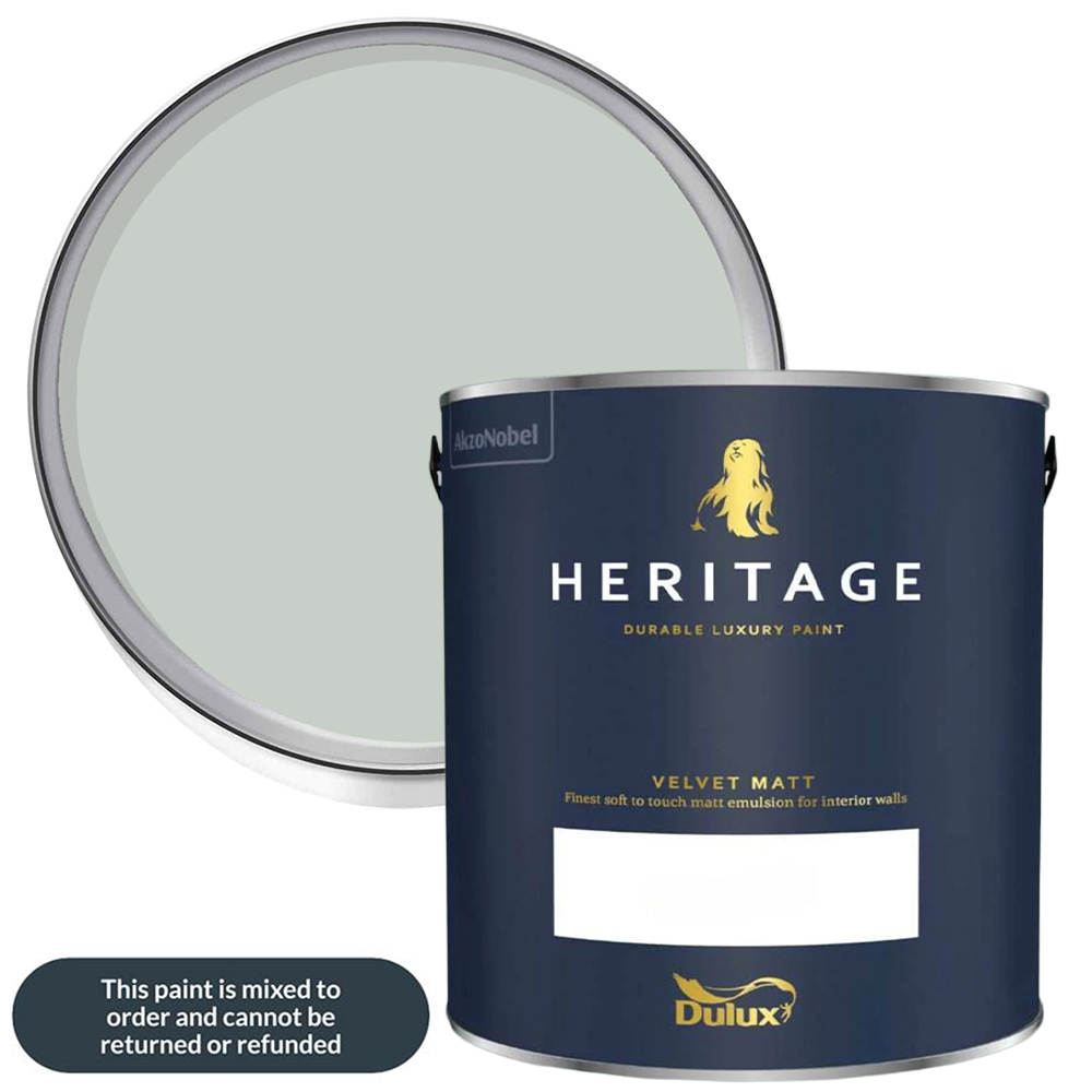 Dulux Heritage Walls and Ceilings Green Slate Velvet Matt Emulsion Paint 1L Image 1
