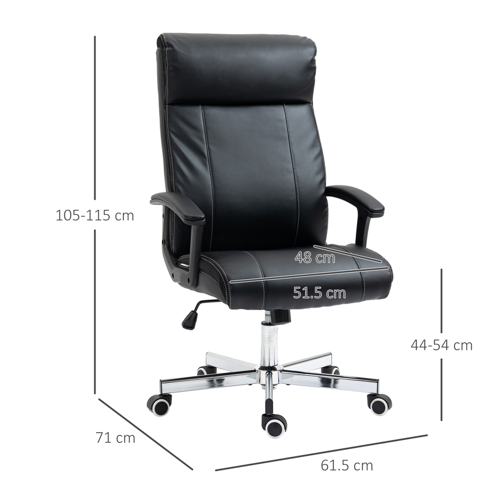 Portland Black PU Leather Tilting Massage Office Chair Computer Chair Image 9