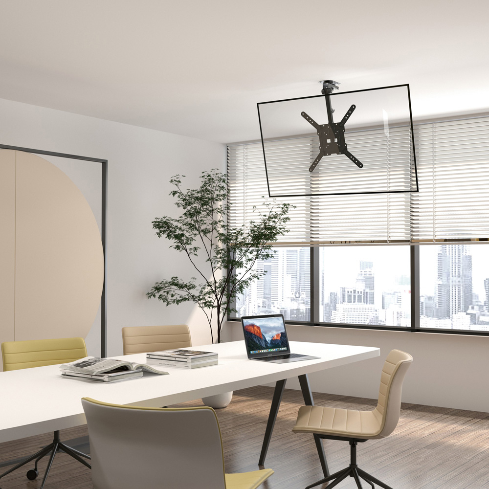 Properav Black Retractable Fold Up Ceiling TV Bracket 23 to 55 inch Image 2