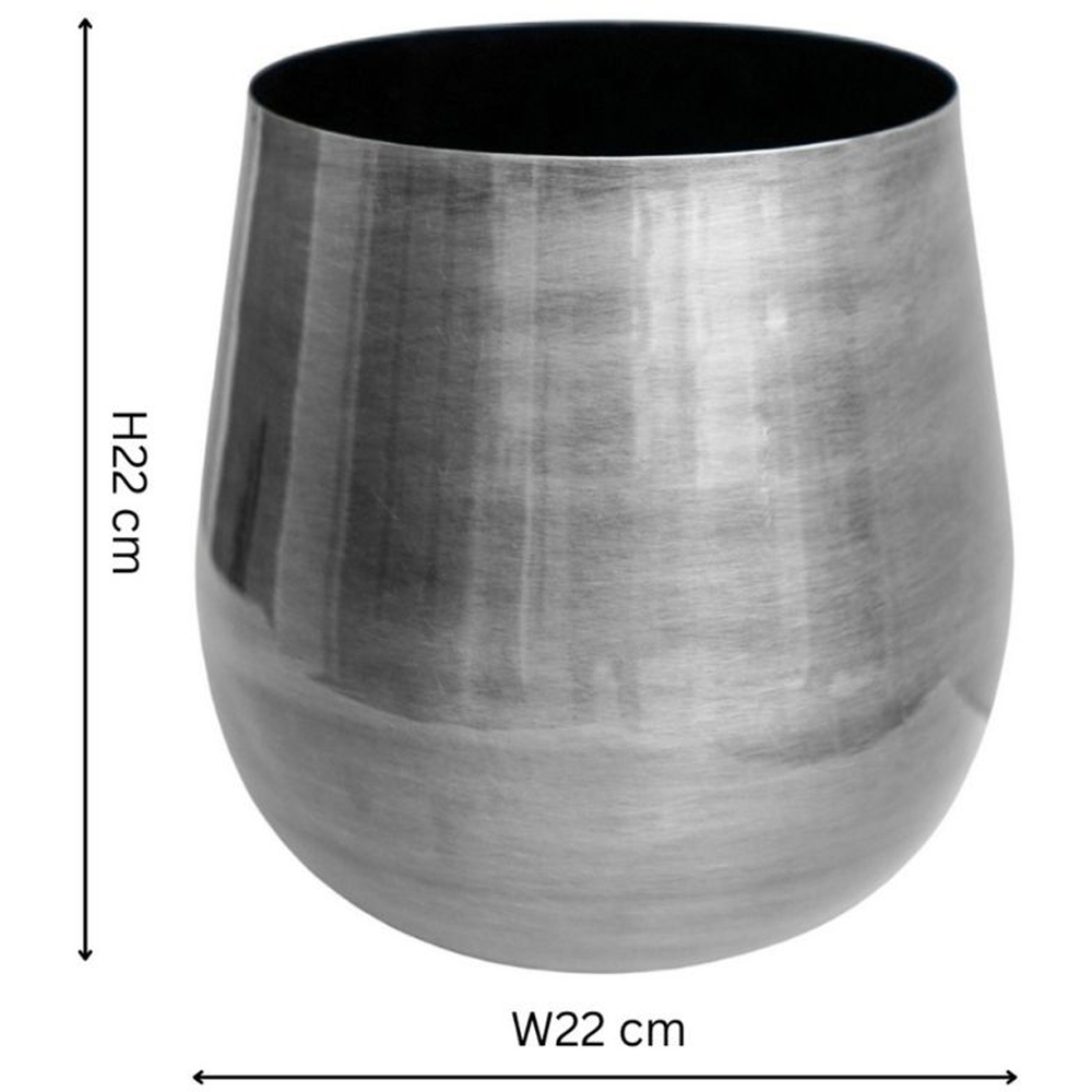 Ivyline Silver Antique Pewter Bell Bottomed Planter 22cm Image 4