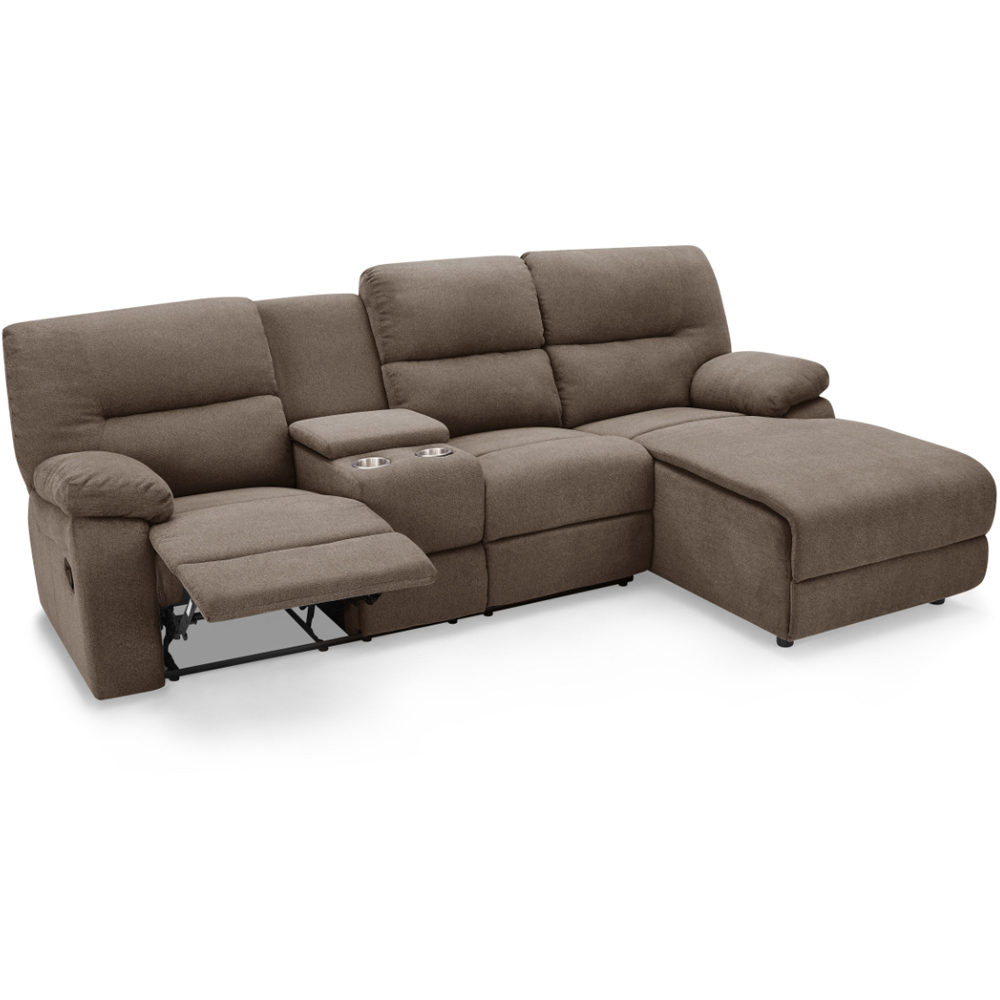 Home Detail Jacob 3 Seater Brown Left Hand Chaise Manual Recliner Sofa Image 4