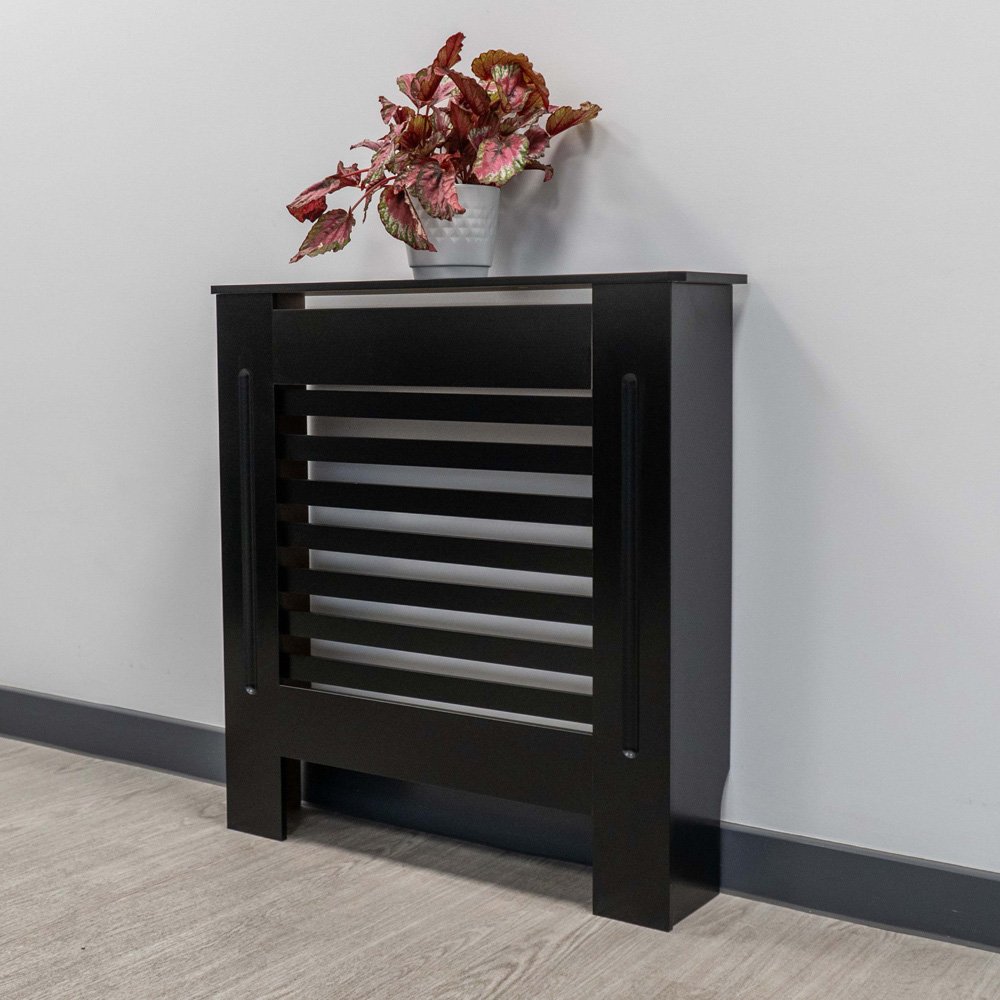 Jack Stonehouse Matt Black Horizontal Line Radiator Cover Small Image 2