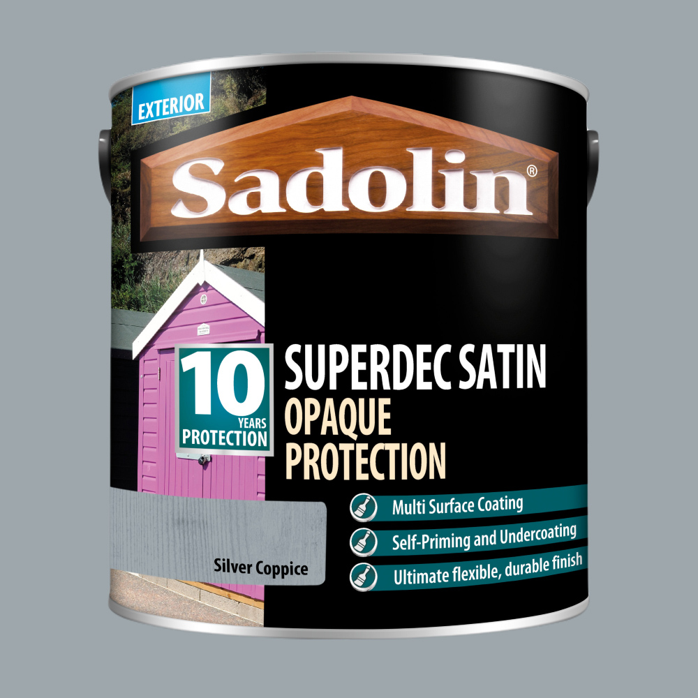 Sadolin Superdec 10 Year Silver Coppice Satin Finish Exterior Woodstain 2.5L Image 4