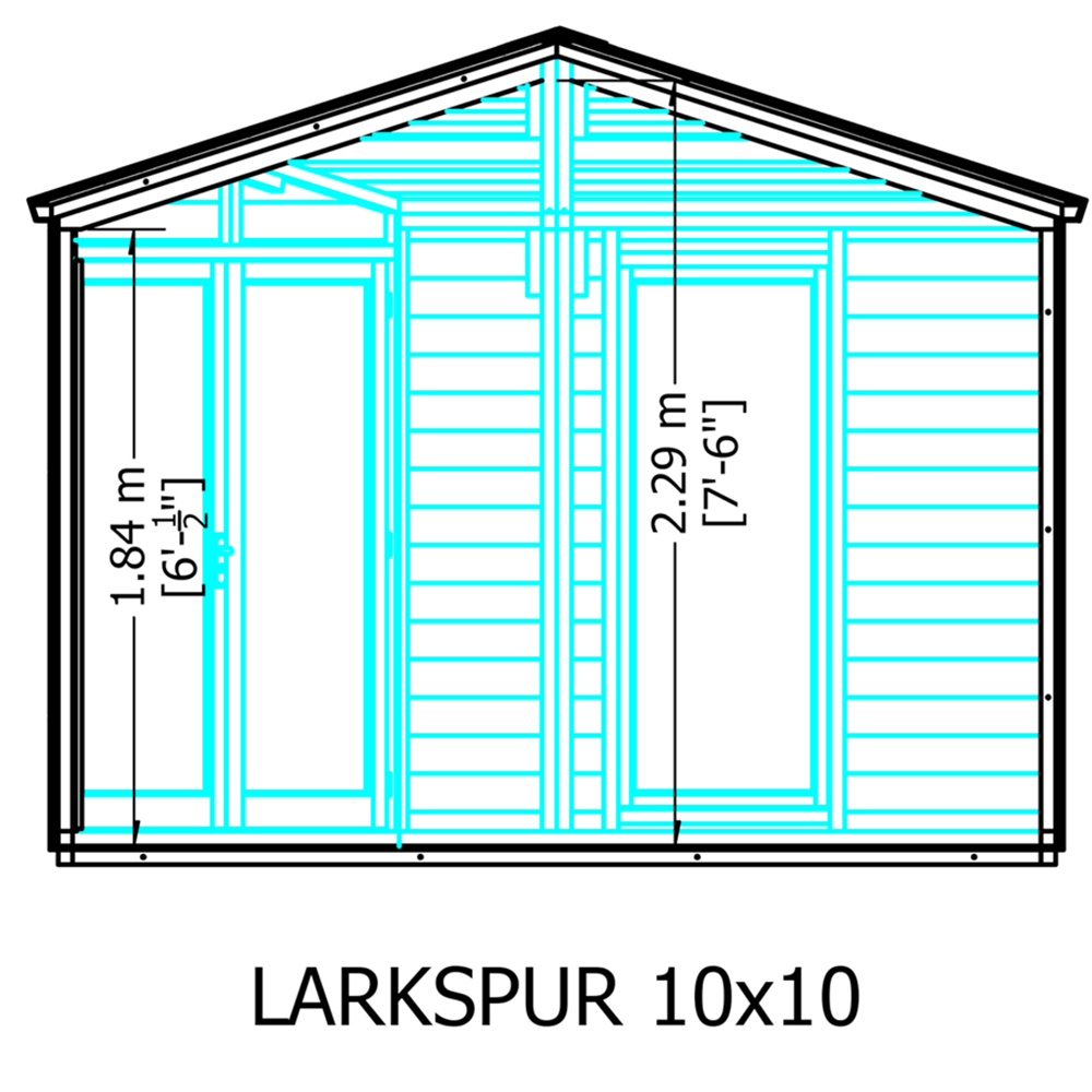 Shire Larkspur 10 x 10ft Double Door Shiplap Apex Summerhouse Image 6