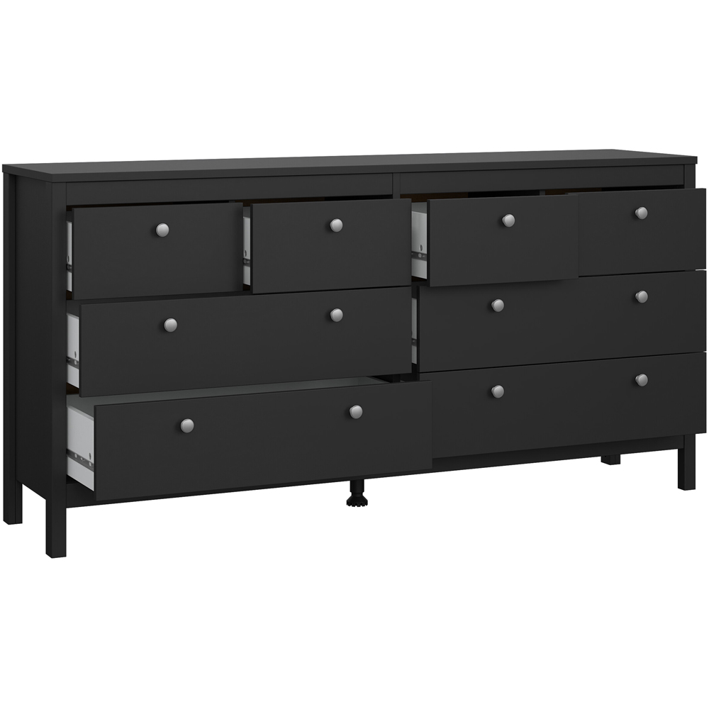 Florence Madrid 8 Drawer Matt Black Double Dresser Image 4