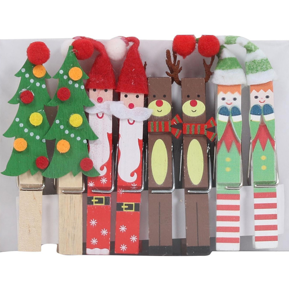 Single Christmas Peg 8 Pack in Assorted styles Image 2
