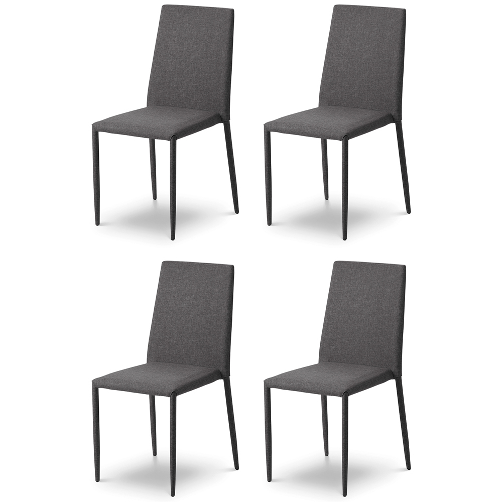 Julian Bowen Set of 4 Slate Grey Jazz Fabric Chairs Image 2
