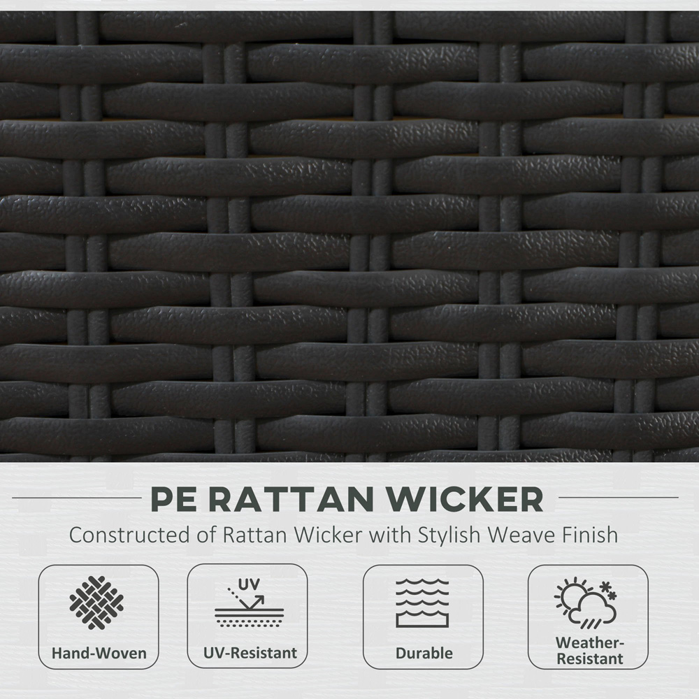 Outsunny 6 Seater Black PE Rattan Lounge Set Image 5