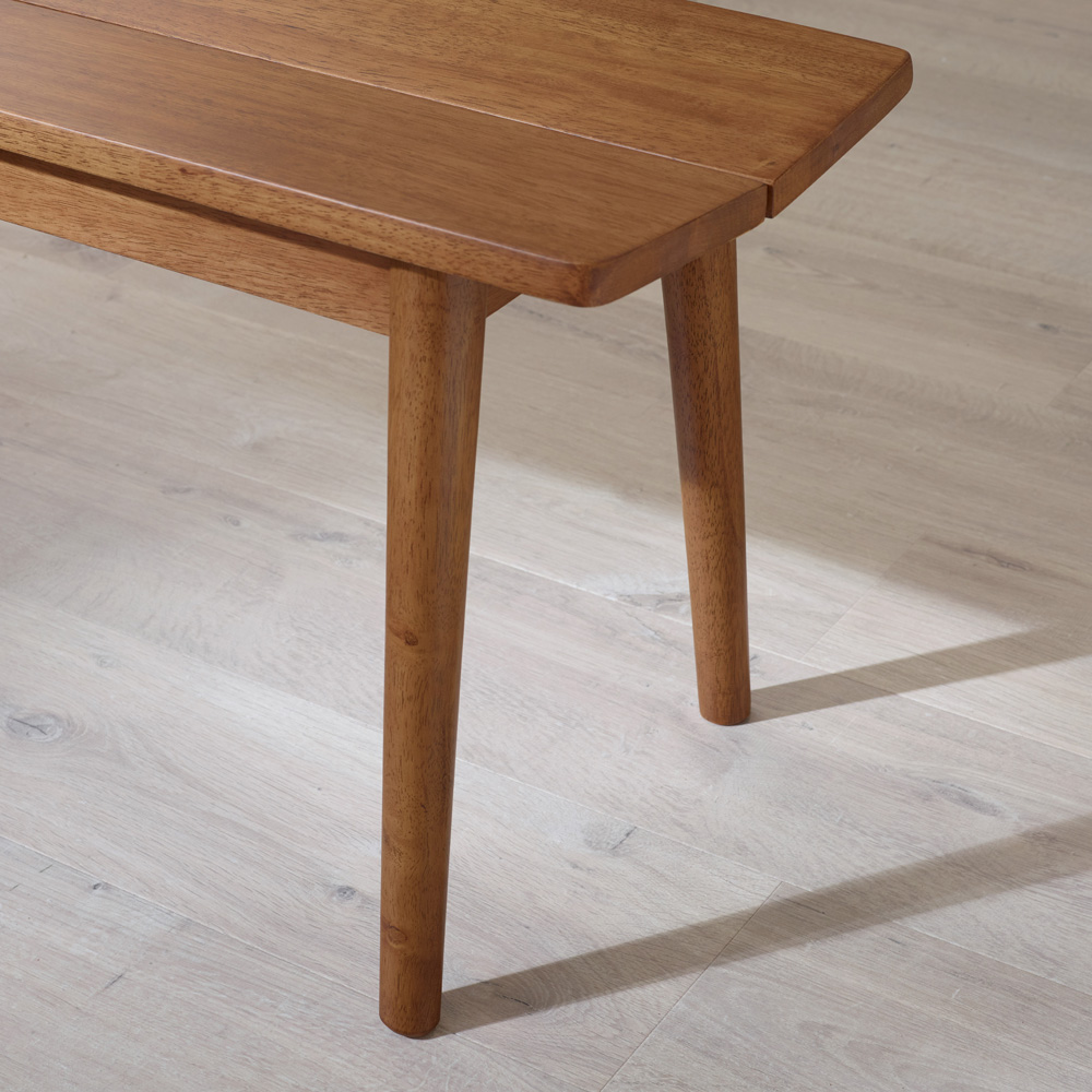 Furniturebox Lymington 2 Seater Walnut Effect Solid Wood Dining Bench Image 3