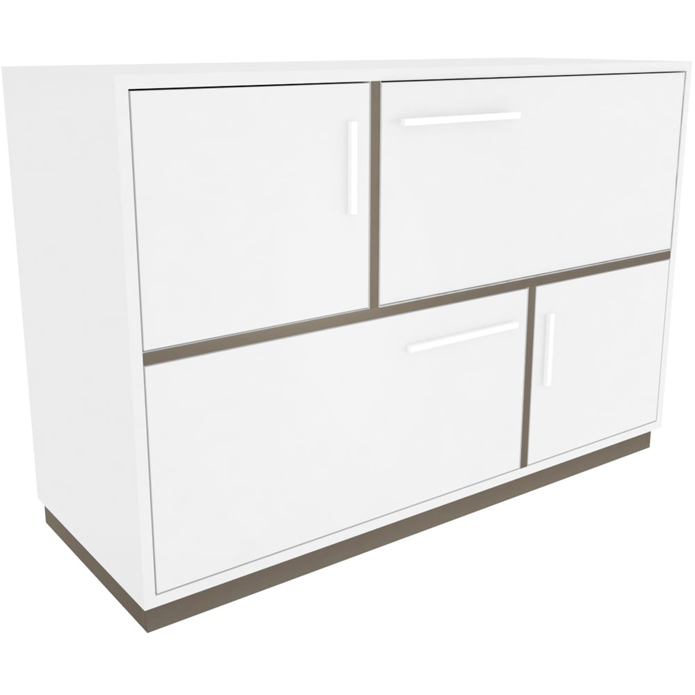 Decorotika Mares 4 Door White and Galaxy Coffee Sideboard Cabinet Image 2