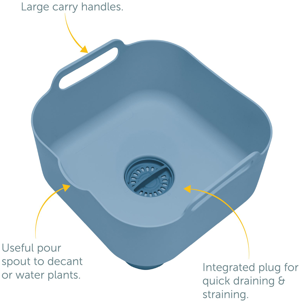 ReBorn Avon Blue Deep Washing Up Bowl and Sink Tidy Bundle 9L Image 3