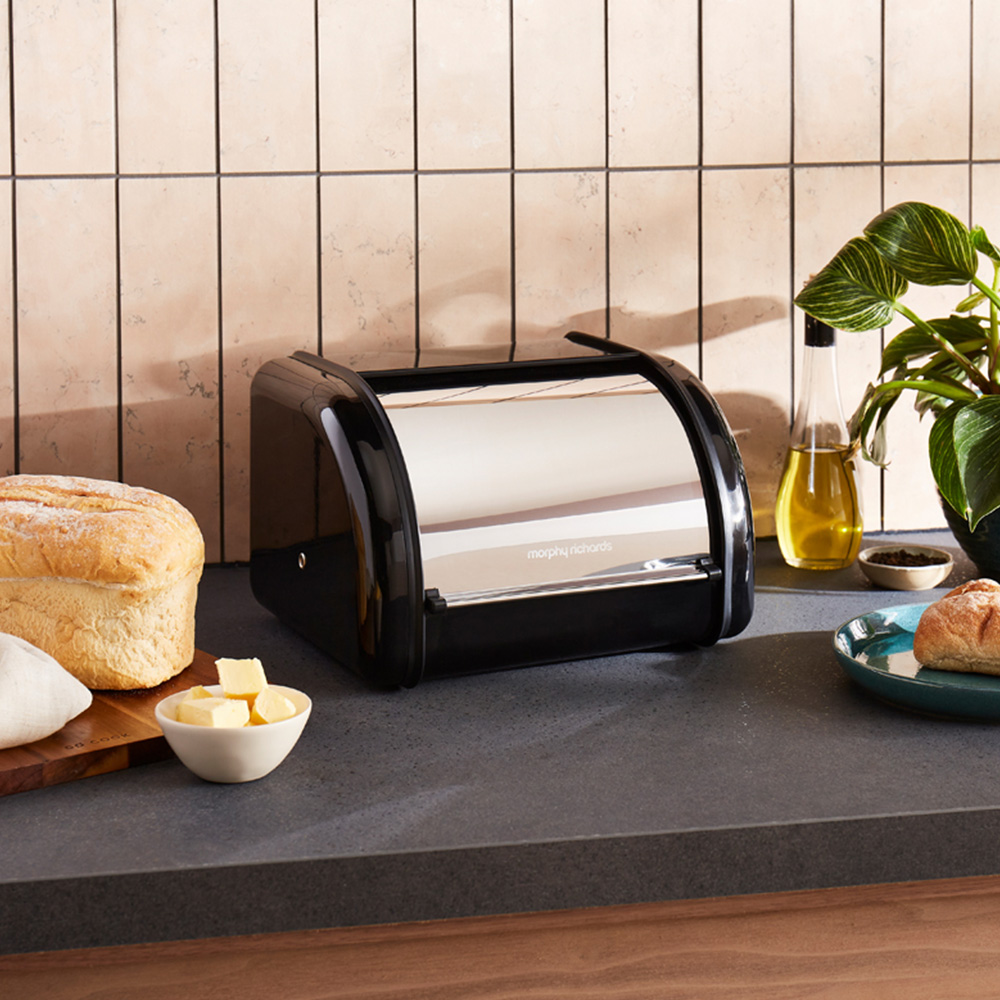 Morphy Richards Equip 8L Black Compact Bread Bin Image 2
