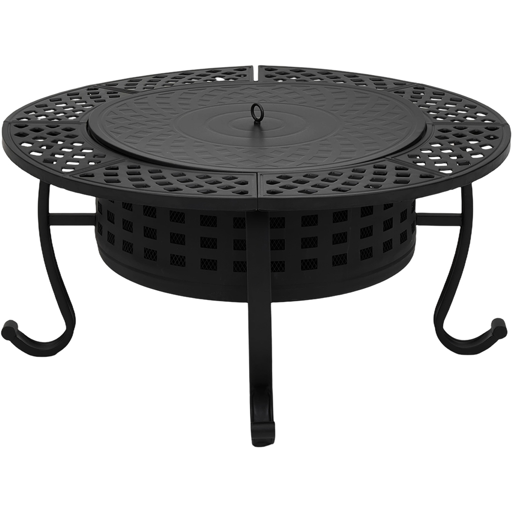 Living and Home 2-in-1 Wood Burning Garden Fire Pit with Grill Image 4