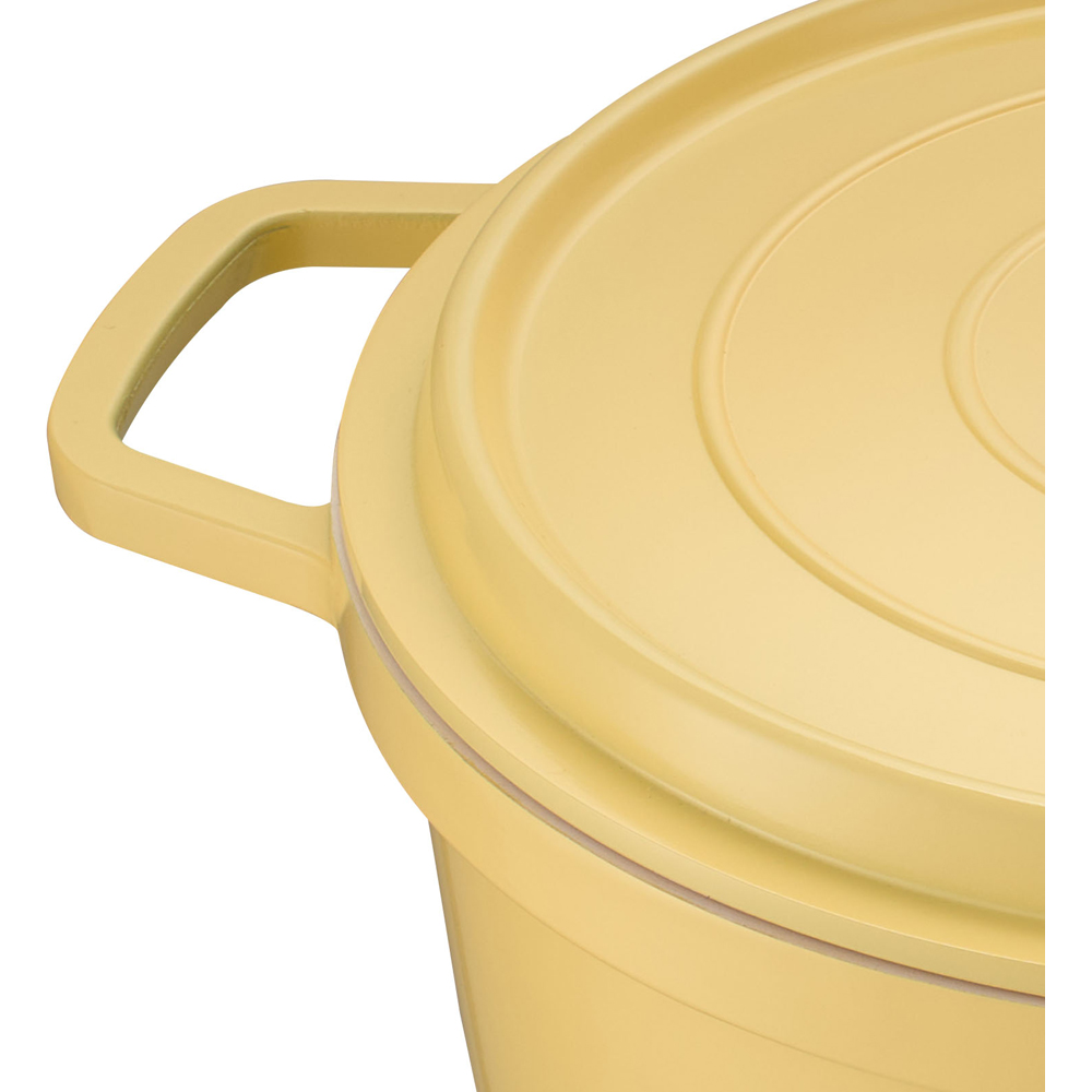 Living and Home 2.75L Yellow Ceramic Dutch Oven Round Cooking Pot with Lid Image 6