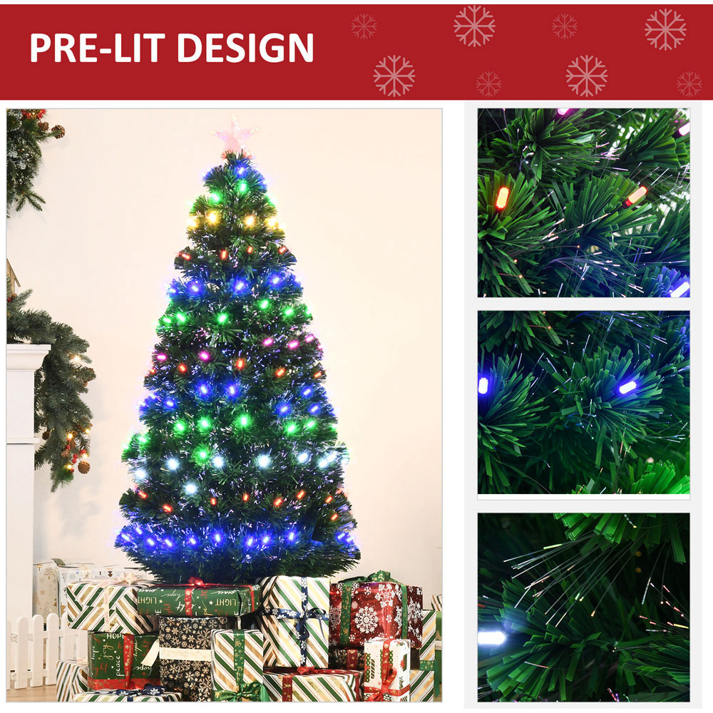 Everglow Fiber Optic LED Green Artificial Christmas Tree 5ft Image 5