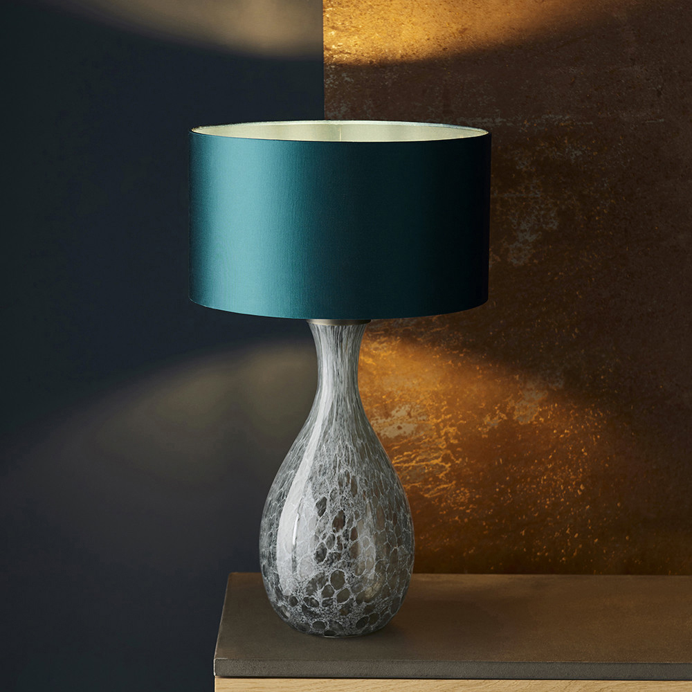 Merano Ortisei Artisan Glass and Brushed Bronze Plate Table Lamp Image 6