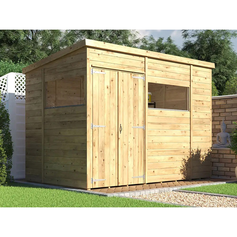 Dunster House Overlord 10 x 6ft Modular Brown Superfelt Pent Workshop Shed Image 2