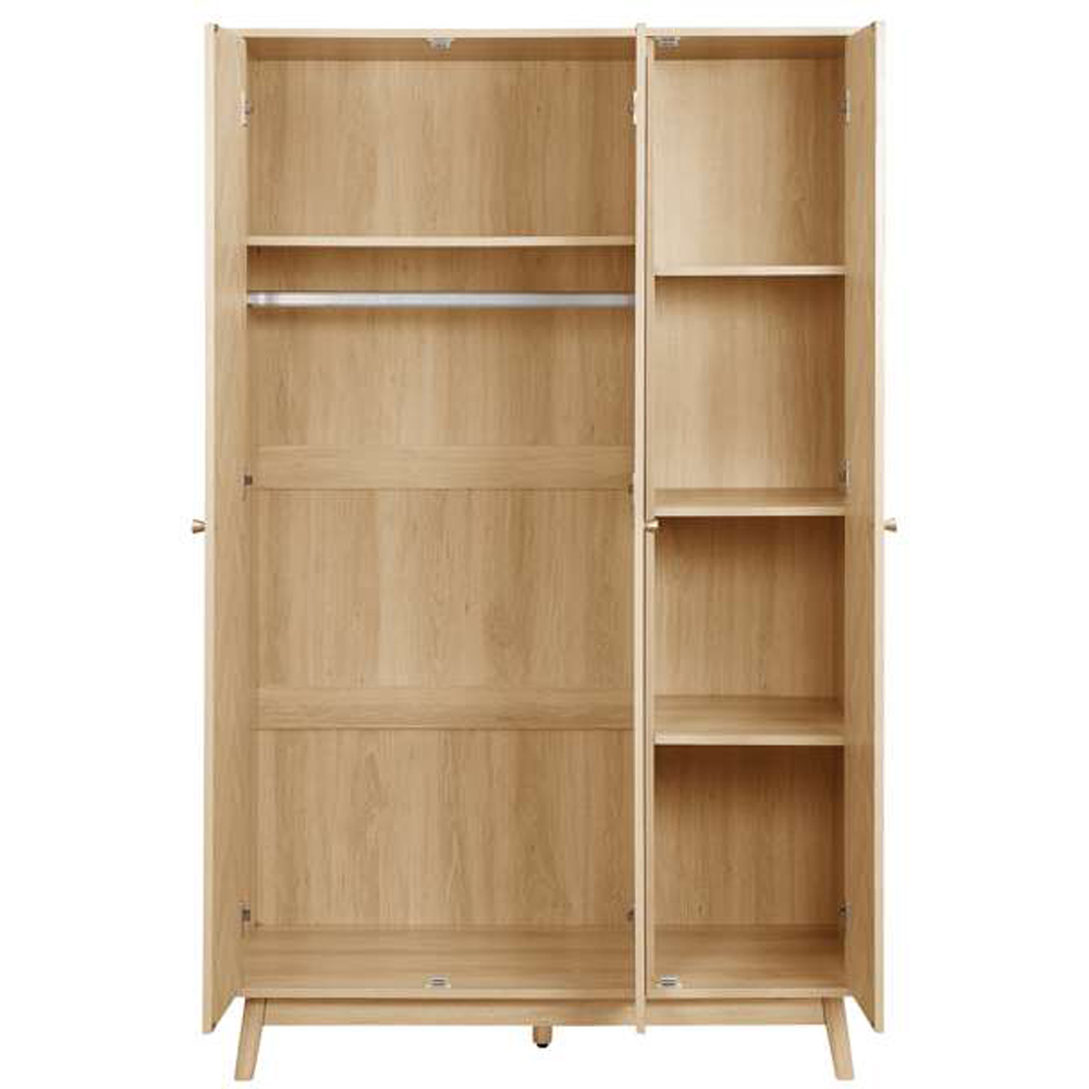 Birlea Herringford 3 Door Oak Mirrored Wardrobe Image 3