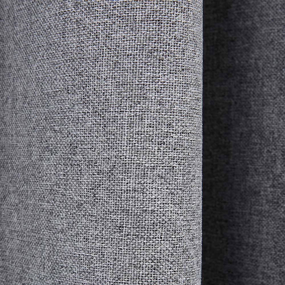 Living and Home Solid Grey Blackout Chenille Curtains 117 x 137cm Image 6