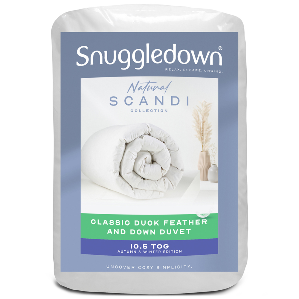 Snuggledown Single White Scandinavian Duck Feather And Down Duvet 10.5 Tog Image 1