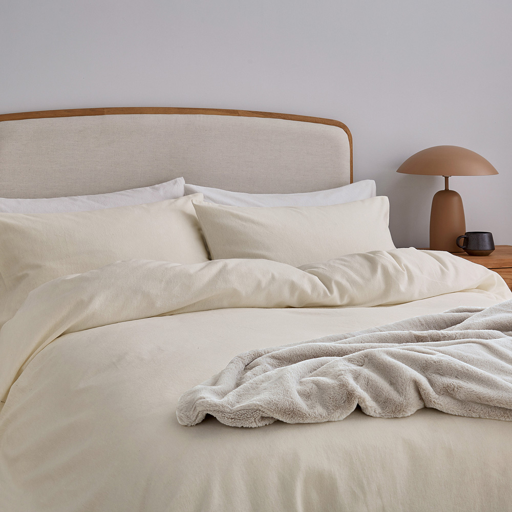 Helena Springfield King Size Ivory Brushed Cotton Duvet Set Image 3