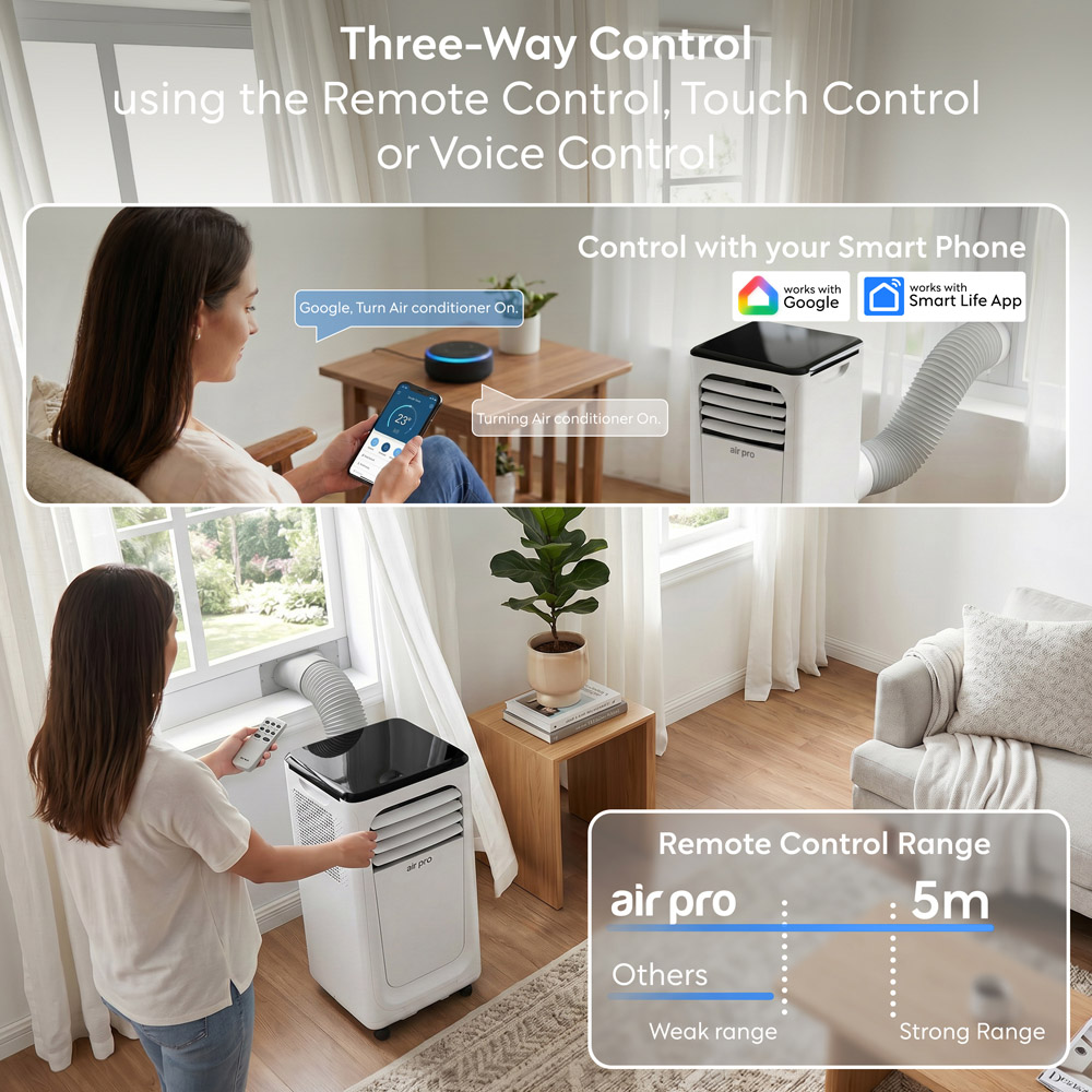 Air Pro 3-in-1 White Smart Wi-Fi Portable Air Conditioner 9000 BTU Image 6
