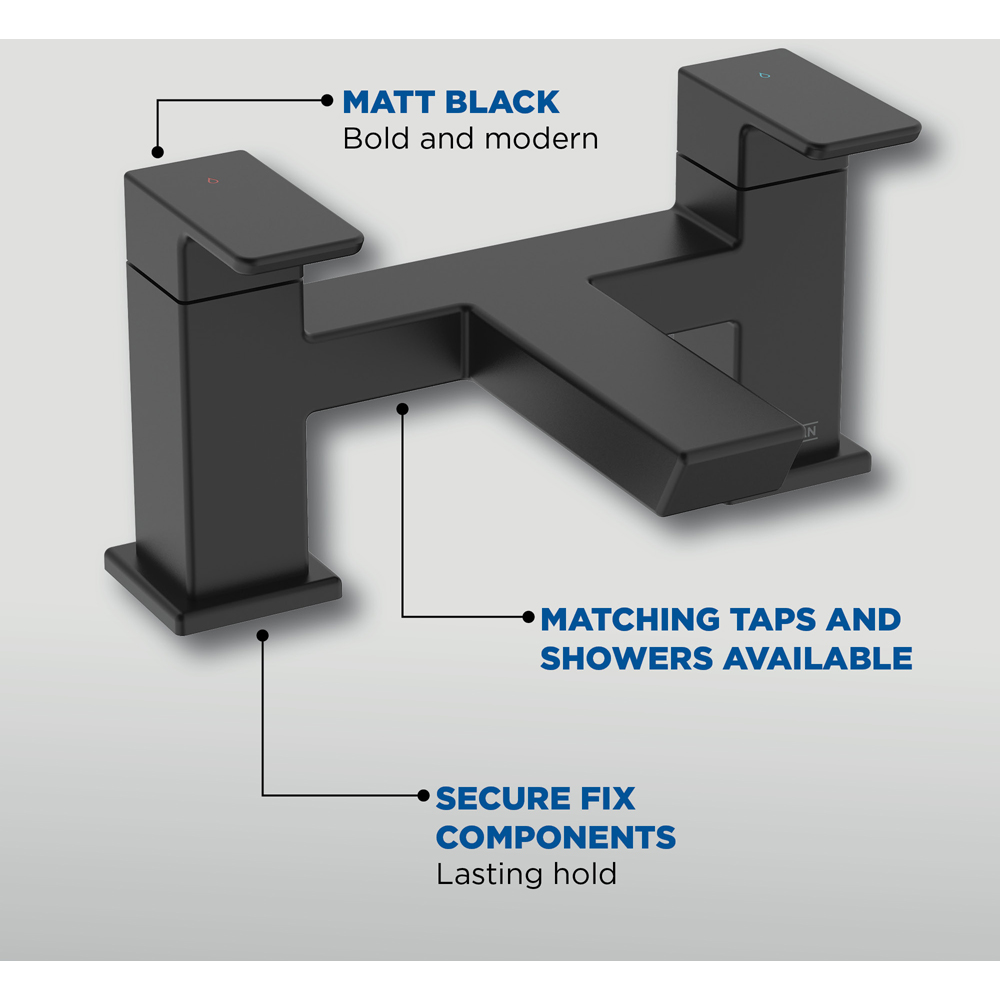 Bristan Cobalt Matt Black Bath Filler Tap Image 5
