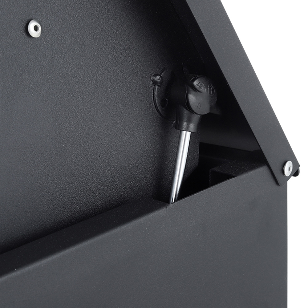 Living and Home Black Galvanised Steel Lockable Wall Mounted Parcel Drop Box Image 5