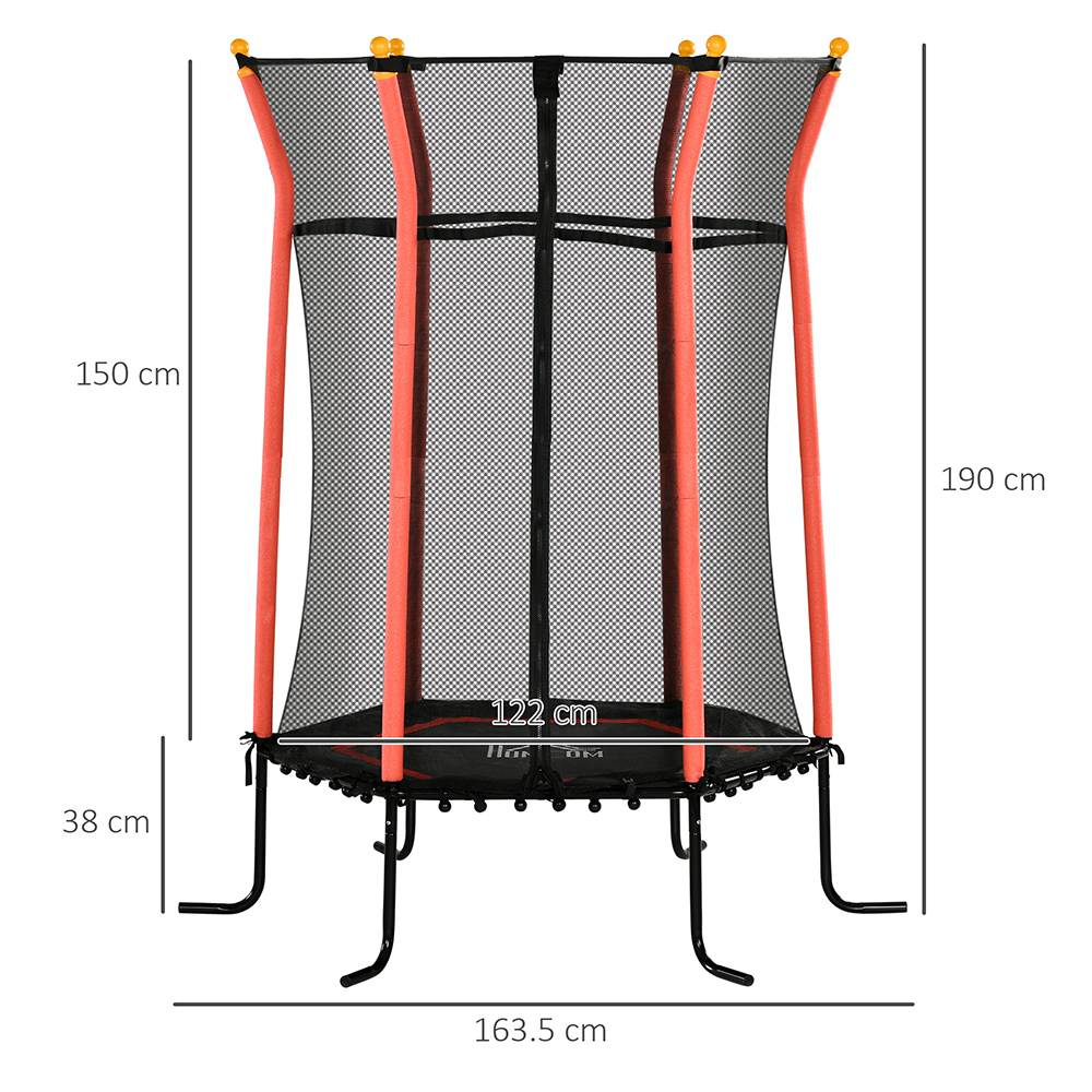 Tommy Toys Kids 5.4ft Red Trampoline with Enclosure Image 7