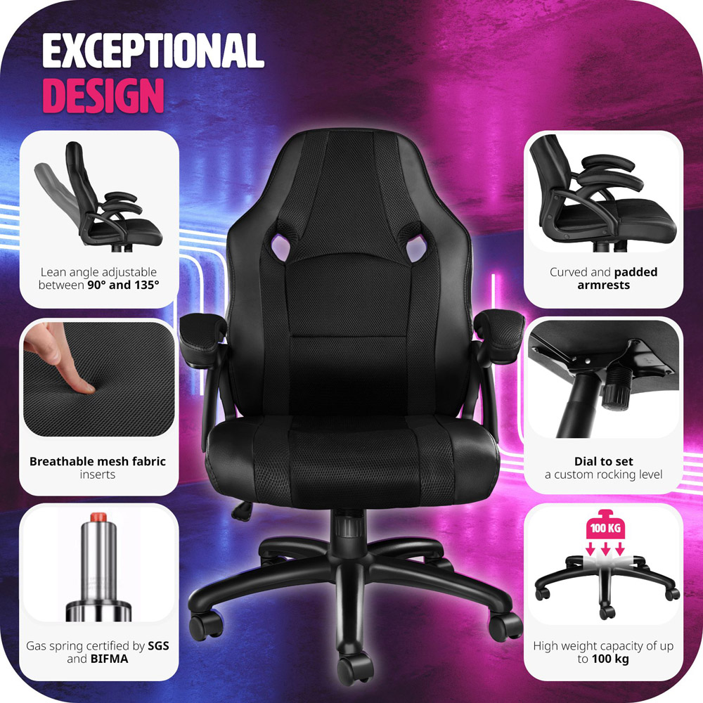 tectake Benny Black Gaming Chair Image 7