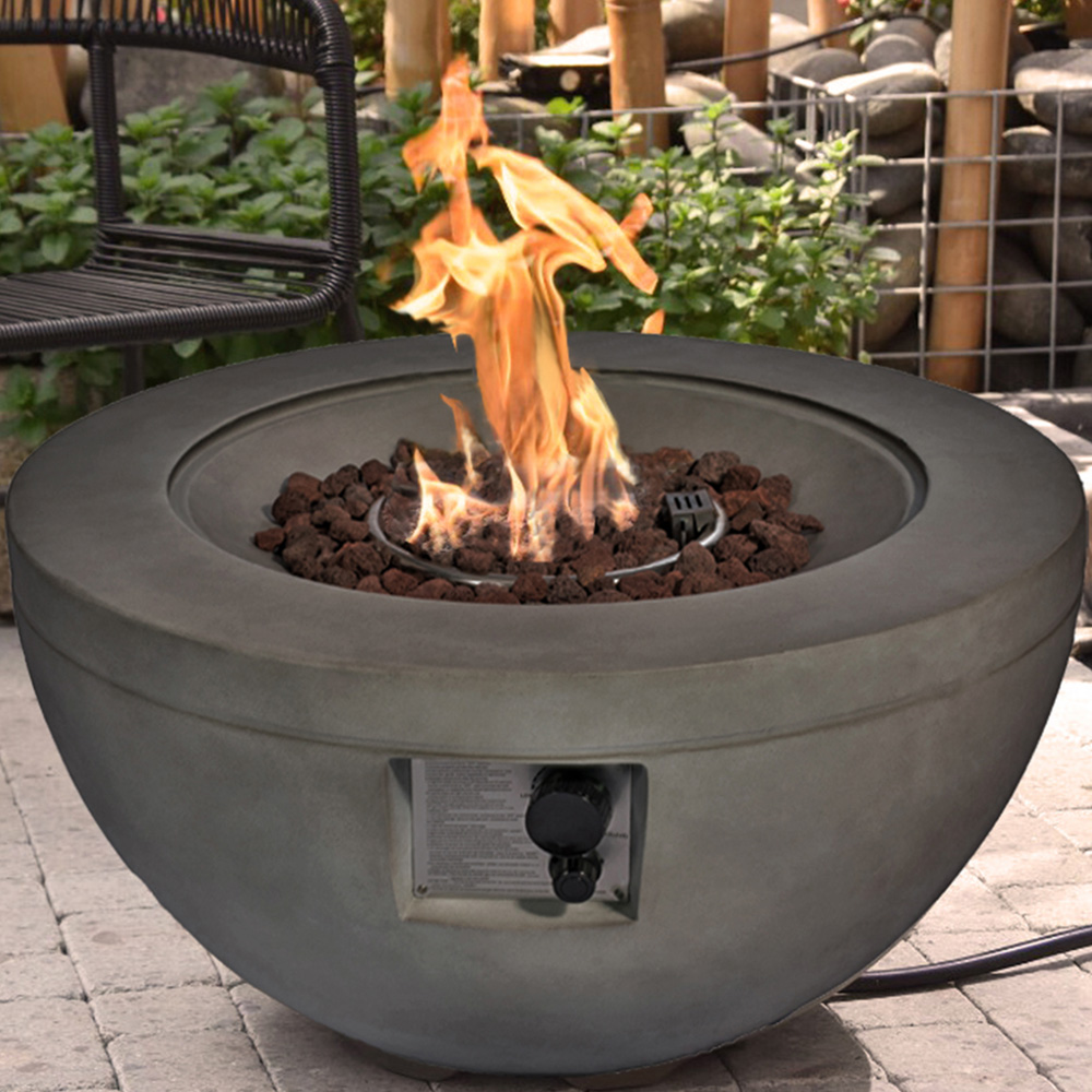MDA Designs Tabiti Dark Stone Propane Outdoor Firepit Image 2