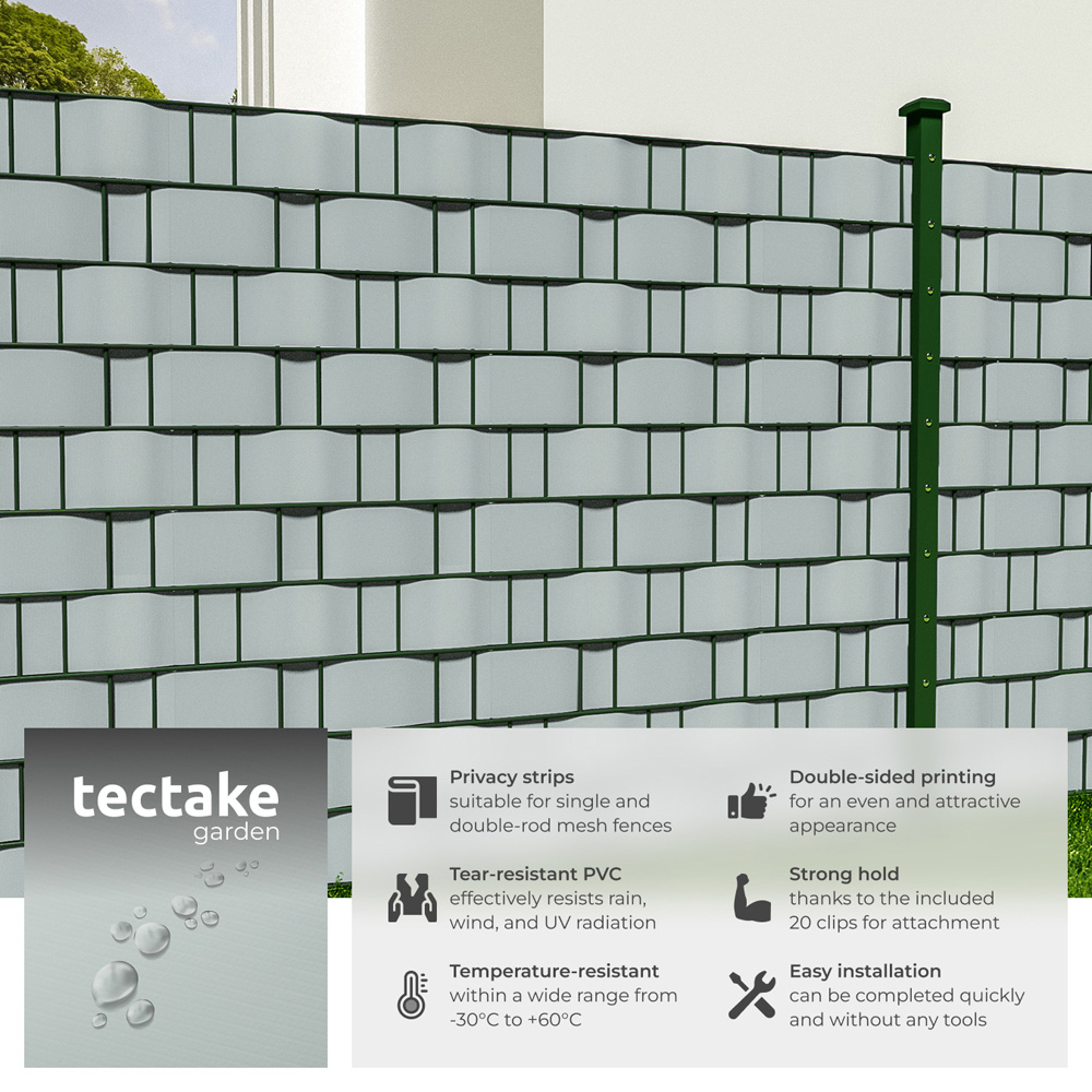 tectake Light Grey Privacy Film Double-Sided Print 3500cm Image 6