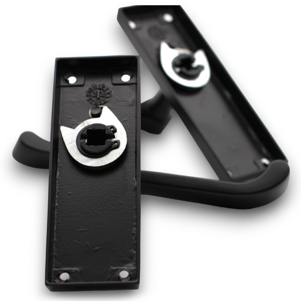 Spira Brass Victorian Matt Black Scroll Latch Lever Door Handle 2 Pack Image 4