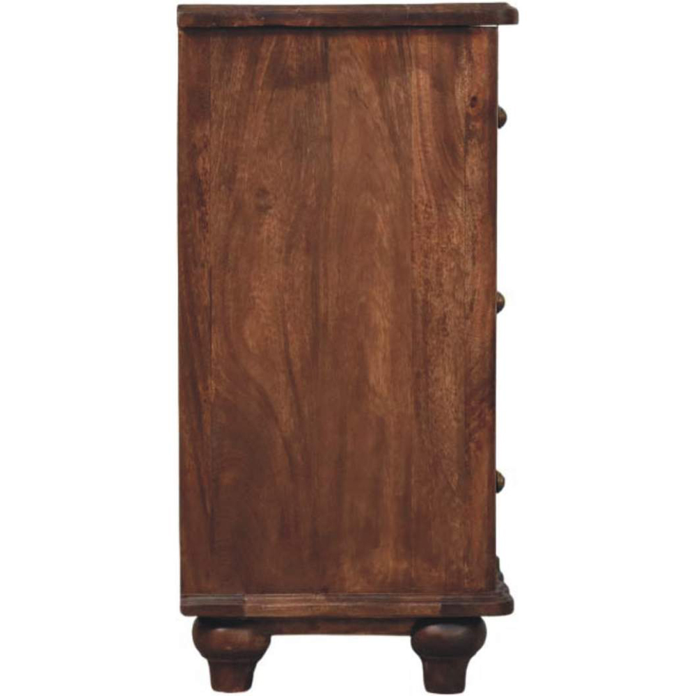 Artisan Furniture Lume Brown Roasted Panel 3 Drawer Solid Wood Chest of Drawers Image 5