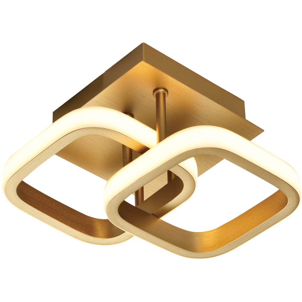 Happy Homewares Brushed Gold Double Head LED Ceiling Light Fitting Image 3