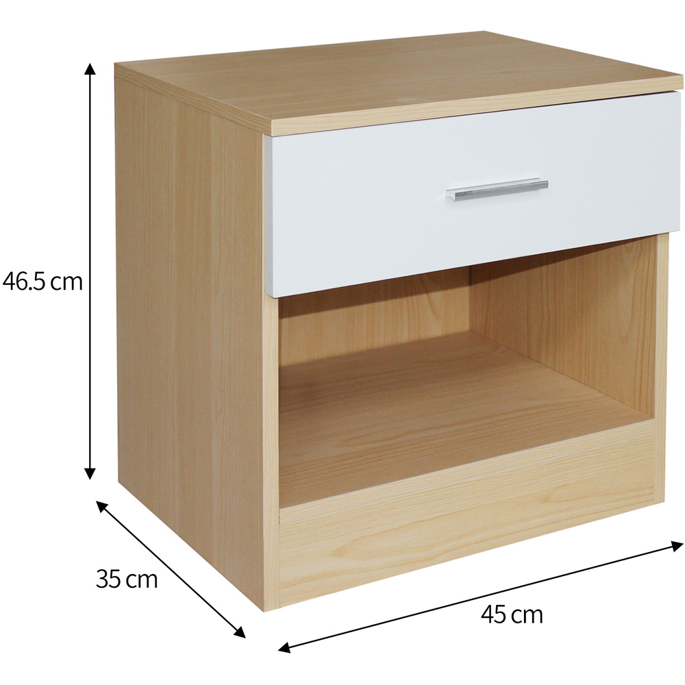 Brooklyn Single Drawer White High Gloss Bedside Table Image 6