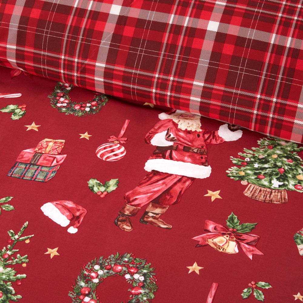 Festive Santa Duvet Set  - Red / Double Image 5